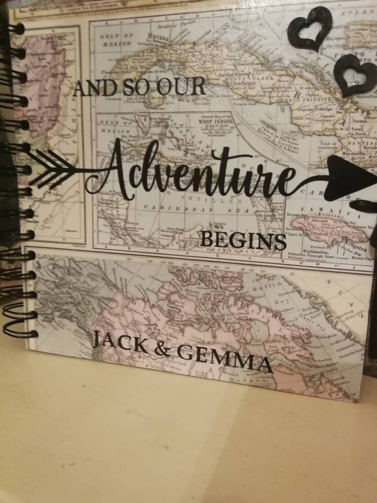 couple travel scrapbook