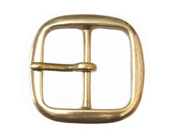 40mm SOLID BRASS D BUCKLE Heavy Single Prong Leather Belt Hippie Japan Quality