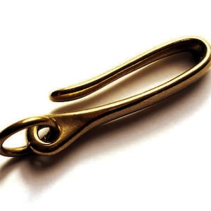 Smoky Sumi's Store Japansk originaldesign massiv mässing antik guld fiskkrok stil nyckelring tillverkad i Japan kvalitet EDC läderhantverk