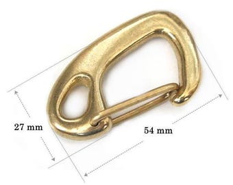 Japanese Original Brass Karabiner D-hook Key Chain Spring Made in