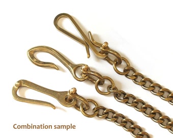Brass Flat Cut Safety Wallet Chain 35cm 40cm 45cm Made in