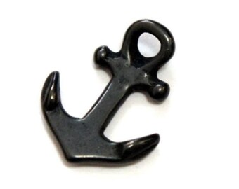 1pcs Type-C ( S Size) Brass Black Bracelet Anchor Charm Key Chain Hook Made in Japan Quality Leather Crafts Supplies Hardware Design EDC