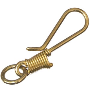 Smoky Sumi's Store Medium Japanese Original Design Brass Wire Coil Fishhook Style Key Hook Chain Japan Quality Leather Supplies Hand Craft