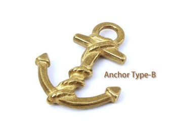 1pcs Type-B ( L Size) Brass Anchor Charm Bracelet Key Chain Hook Made in Japan Quality Leather Crafts Supplies Hardware Accessory Design EDC