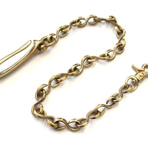 Sicherheits-Geldbörsenkette mit „S“-Gliedern aus Messing in M-Größe, hergestellt in Japan, hochwertige Biker- und Trucker-Angelhaken, Schlüsselhaken im Vintage-Stil, Schäkelverschluss
