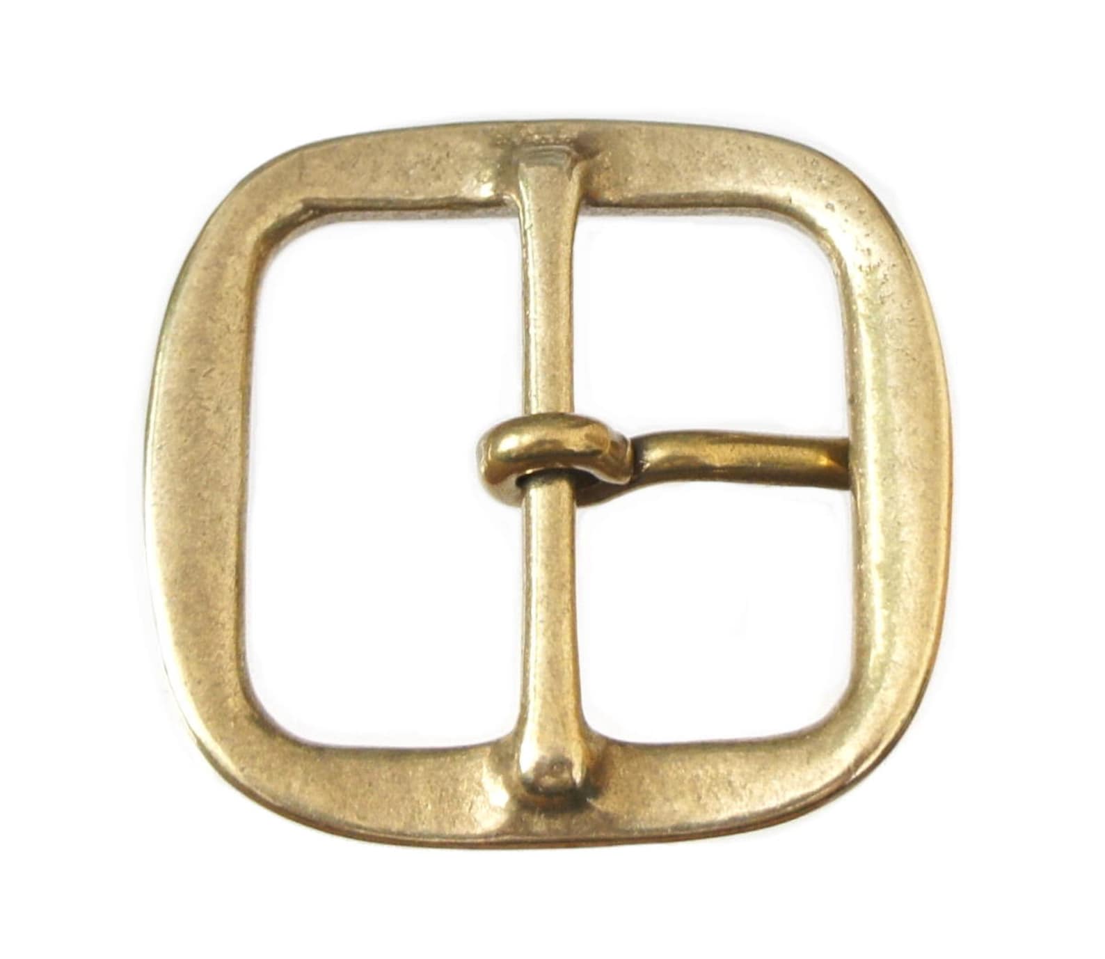 Brass Square Round Buckle Solid Custom Leather Belt 40mm Width Etsy