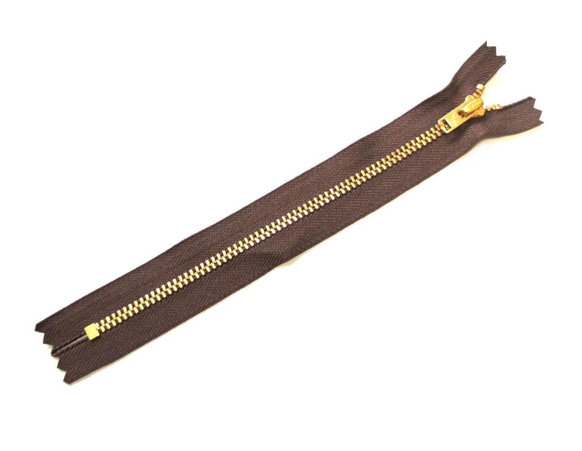 Vintage Talon Zipper 1950s Reproduction Brown Cotton X Brass Vintage Talon Zipper 1950s Reproduction Brown Cotton X Brass
