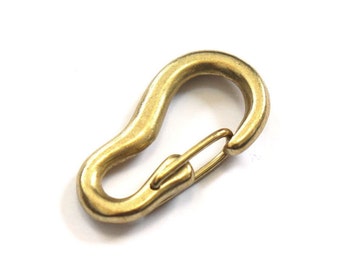 Japanese Original Design Brass Peanut Shaped Spring Key Hook Chain Made Japan Quality Solid Leather Crafts Hardware Supplies Hand Belt EDC