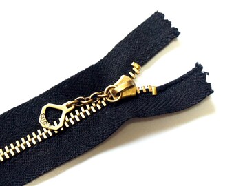 Vintage Waldes Zipper 1950s Reproduction Black Cotton X
