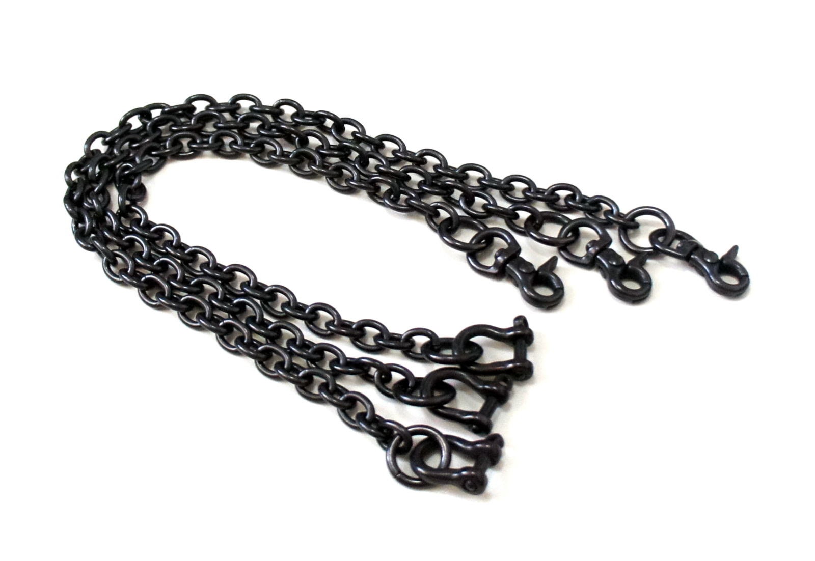 Brass Black Oval Safety Wallet Chain 35cm 40cm 45cm Made in
