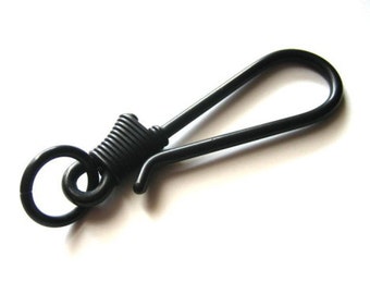 Smoky Sumi's Store Japanese Original Design Brass Black Wire Coil Fishhook Style Key Hook Chain Made in Japan Quality Leather Supplies Craft