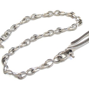 Matte Nickel Silber Massiv Messing "S" Link Sicherheit Brieftasche Kette Made in Japan Qualität Biker Fishhook Schlüssel Haken Vintage Qualität Style Schäkel