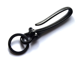 Rokerige Sumi ' s winkel Japanse oorspronkelijke ontwerp Solid Brass zwarte Fishhook stijl sleutelhanger keyring Shackle Split ring gemaakt Japan kwaliteit model-A