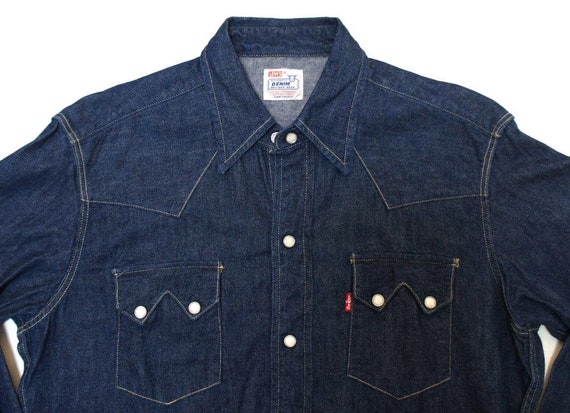 LEVIS LVC Sawtooth Western Cowboy Indigo Denim Shi
