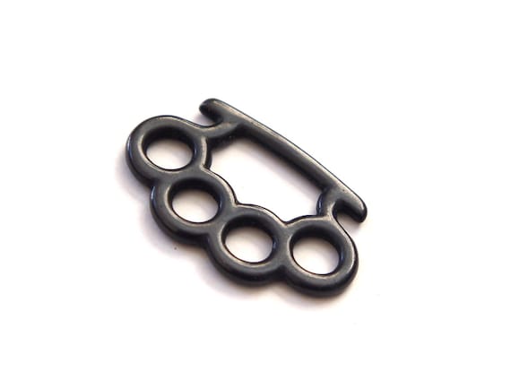 Black Knuckle Duster - Black Brass Knuckles - Black Self-Defense