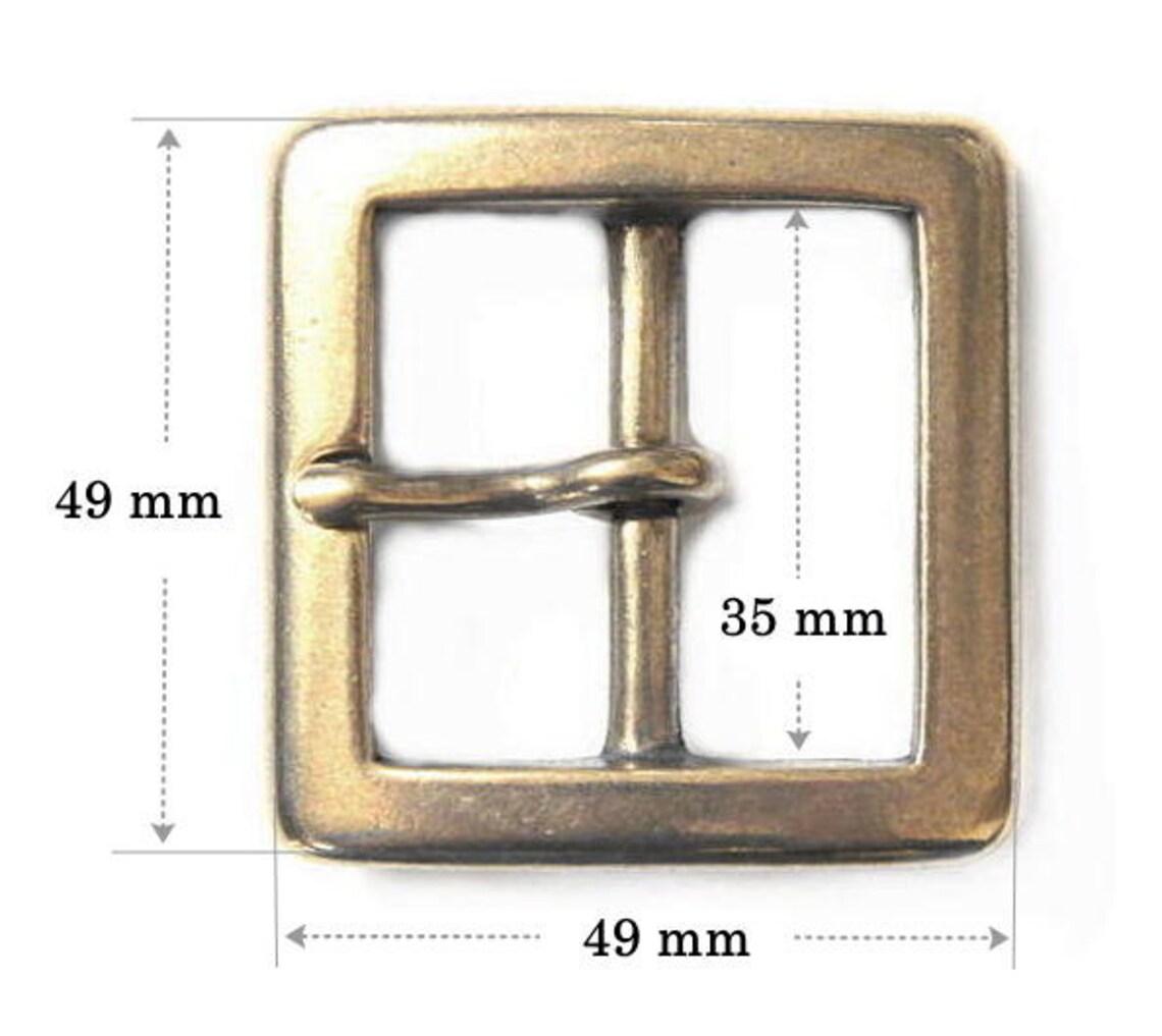 Brass Square Buckle Solid Single Double Prong Garrison Leather - Etsy