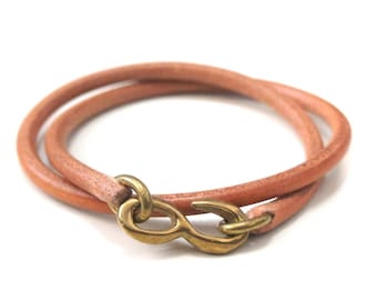 SasoRi Old Valley Tokyo Natural Tan LEATHER BRACELET Wrist 18-19-20-21cm Brass S Link Chain Cuff Made in Japan Quality Smoky Sumi's Store