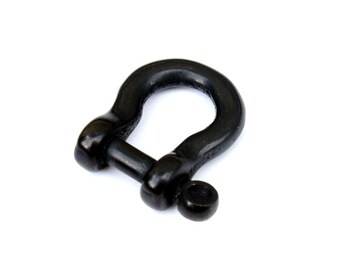 Ship from Japan Original Design ( Medium ) Brass Black Shackle Joint Key Chain Made Japanes Quality Leather Crafts Hardware Supplies EDC
