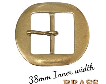 38mm Brass Flat Oval Buckle Solid Custom Leather Belt Width Vintage New Classical Old Style Made in Japan Quality Smoky Sumi's Store