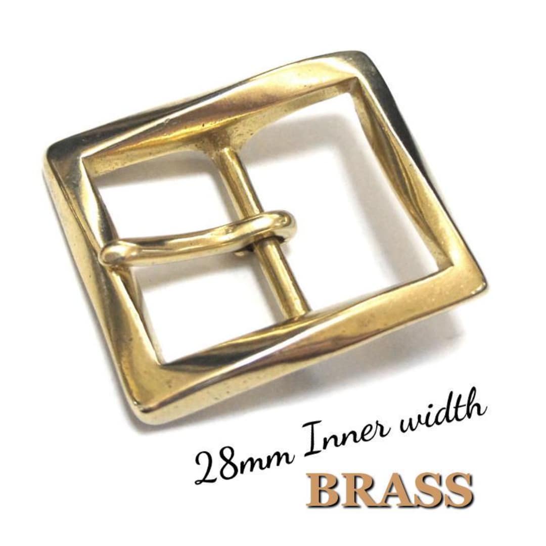 Square Buckle Without Spring 28mm Width Brass Twisted Square Buckle Solid Leather Custom Belt ...