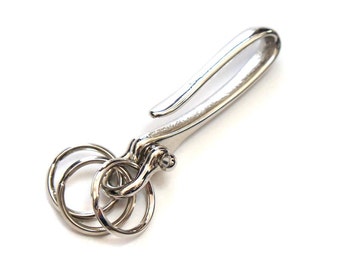 Smoky Sumi's Store  Japanese Original Design Brass Nickel Fishhook Style Key Chain Keyring Shackle Split Wire Ring Made in Japan Quality EDC