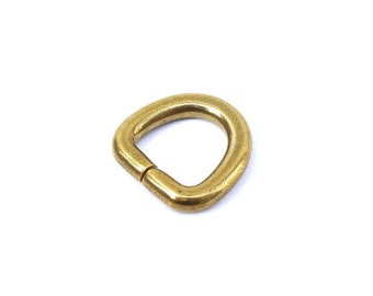 Solid Brass D Ring ( S-Size  inside width 11mm ) Key Chain Made in Japan Quality Leather Crafts Supplies Hardware Unique Design EDC