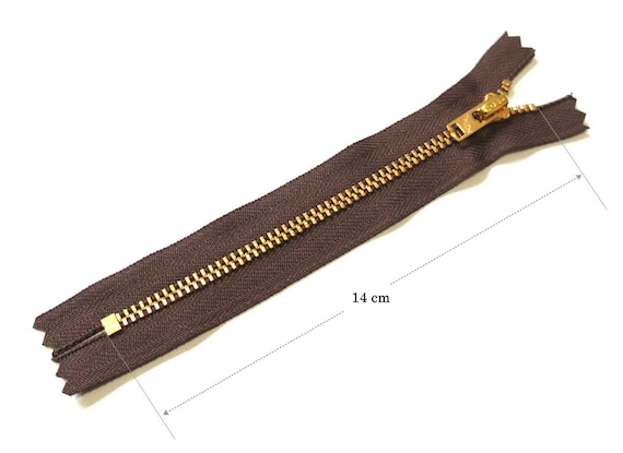 Vintage Talon Zipper 1950s Reproduction Brown Cotton X Brass