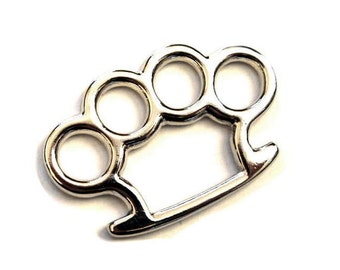 Japanese Original Design ( Medium ) Brass Nickel Knuckle Charm Made Japan Leather Crafts Hardware Supplies Pendant Accessories EDC