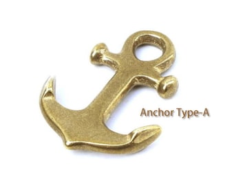 1pcs Type-A ( L Size) Brass Anchor Charm Key Chain Bracelet Hook Made in Japan Quality Leather Crafts Supplies Hardware Unique Design EDC