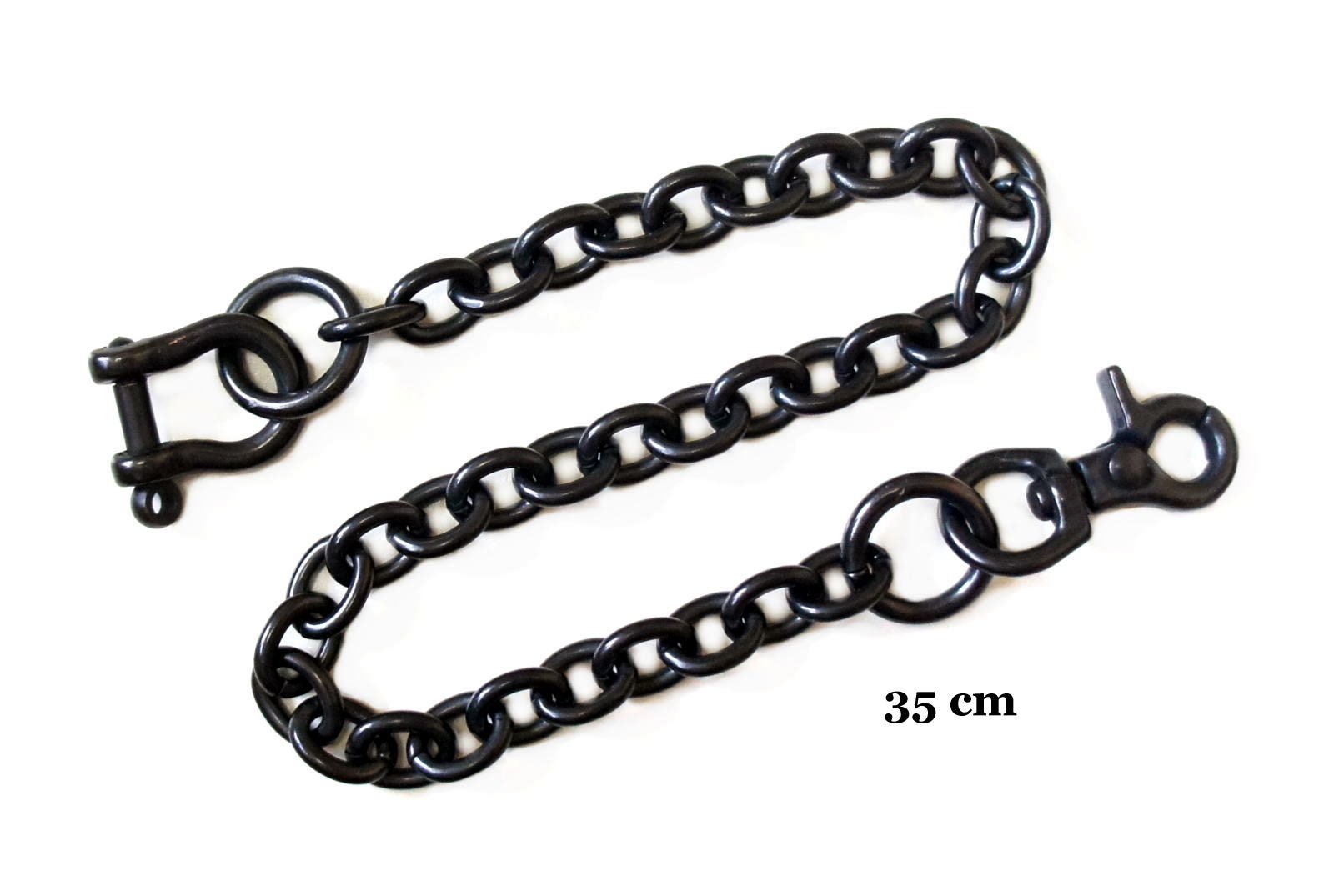 小物 combo closs wallet chain BLK Brass Black Oval Safety Wallet Chain 35cm 40cm 45cm Made in