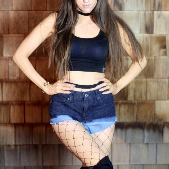 High Waisted Daisy Dukes Ombré Dark 