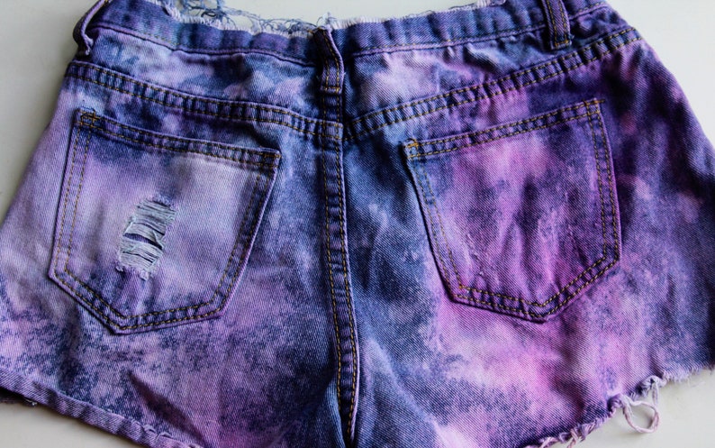 Purple Acid Wash Jeans Tie Dye Booty 
