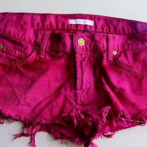 RED- One of a kind, hand made, Sexy booty shorts, cute summer shorts, denim booty shorts, tie-dye jean shorts, red tie-dye shorts
