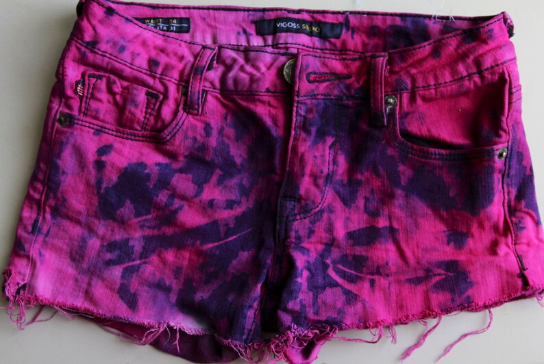 hot pink denim shorts