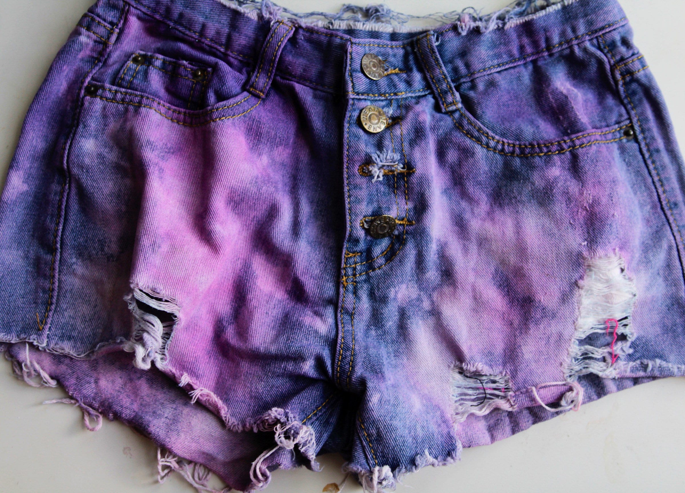 Purple Acid Wash Jeans Tie Dye Booty 