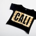 CALI GOLD by Cali Diamond croptop tee, black with gold foil, Cali Graphic tee, black crop-top, foil graphic design,