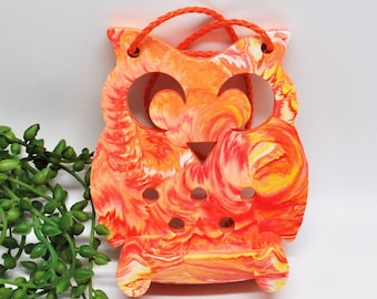 Handmade Owl Bee Water Station: Jesmonite Garden Ornament
