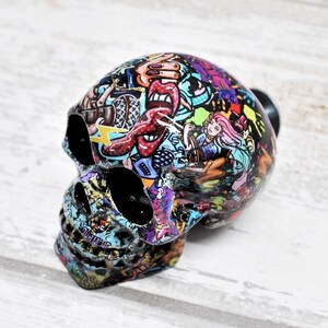 Graffiti Skull Knobs, Skull Drawer Pulls,  Door Knobs, Cupboard Door Knobs