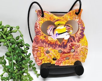 Handmade Owl Bee Water Station: Jesmonite Insect Drinker, Garden Ornament