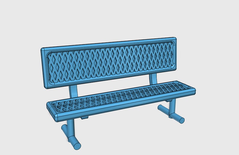 Park Bench Stl Digital File For 3d Printing Etsy