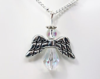 Perlen Engel Halskette, Perlen Engel Schmuck, Geschenk für Mama, Engel Schmuck, Hand gefertigte Perlen Engel Halskette, Geschenk für Sie