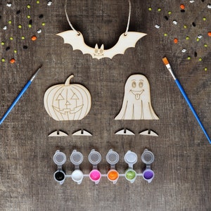Halloween Painting Kit Set, DIY Painting Kit, Art Project In A Box, Adult Painting Kit, Kids Craft Ideas, DIY Halloween Decor Painting Kit