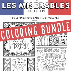 Les Miserables, COLORING BUNDLE, One Day More, Coloring, Jean Valjean ...