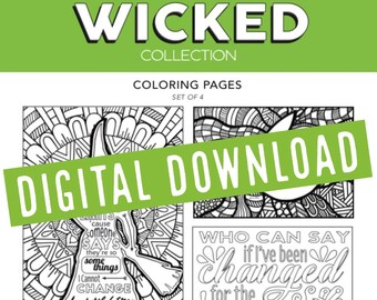 Wicked Coloring Etsy