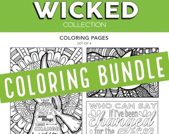 Wicked Broadway Coloring Defying Gravity Changed For Good Etsy