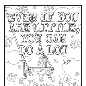 Página para colorear de Matilda imprimible y fan / Descarga digital / Incluso si eres pequeño / Ideal para amantes de los musicales de Broadway