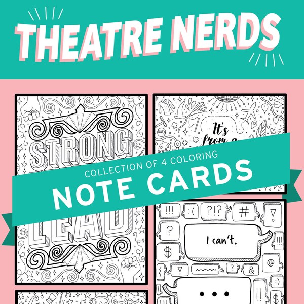 Theatre Nerds, Broadway, Coloring, Strong Female Lead, Rehearsal, Musical, Theater, Gift, Coloring Pages, Wall Art, Theatre Nerd