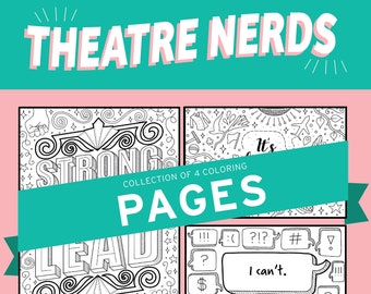 Theatre Nerds, Broadway, Coloring, Strong Female Lead, Rehearsal, Musical, Theater, Gift, Coloring Pages, Wall Art, Theatre Nerd