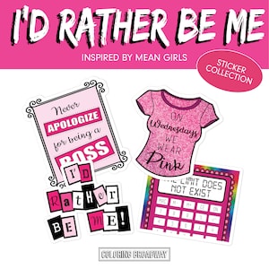 Mean Girls Stickers, Pack of 4, Die Cut Broadway Theatre Nerds