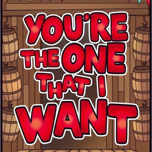 GREASE, You&#39;re the One that I Want, Print, Broadway Musical, Theatre Gift, Wall Art